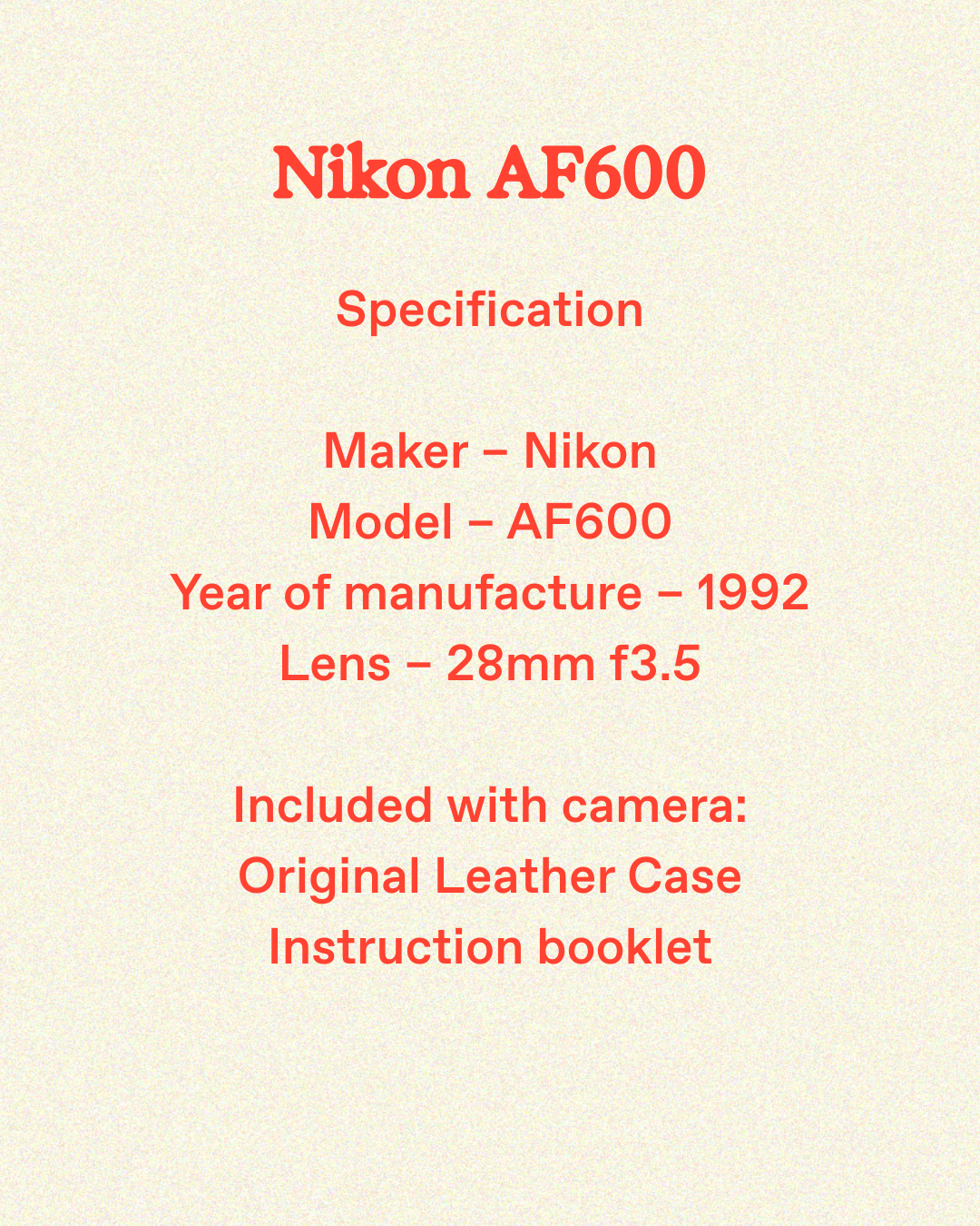 Nikon AF600 - Starter Kit incl. Film + Dev + Scan + Prints