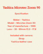 Yashica Microtec Zoom 90 - Starter Kit incl. Film + Dev + Scan + Prints